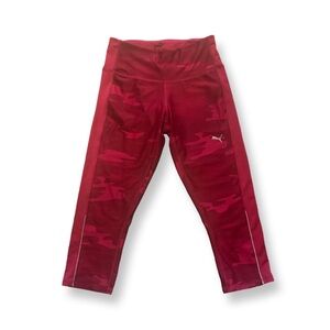 Puma red camo fitness crop leggings